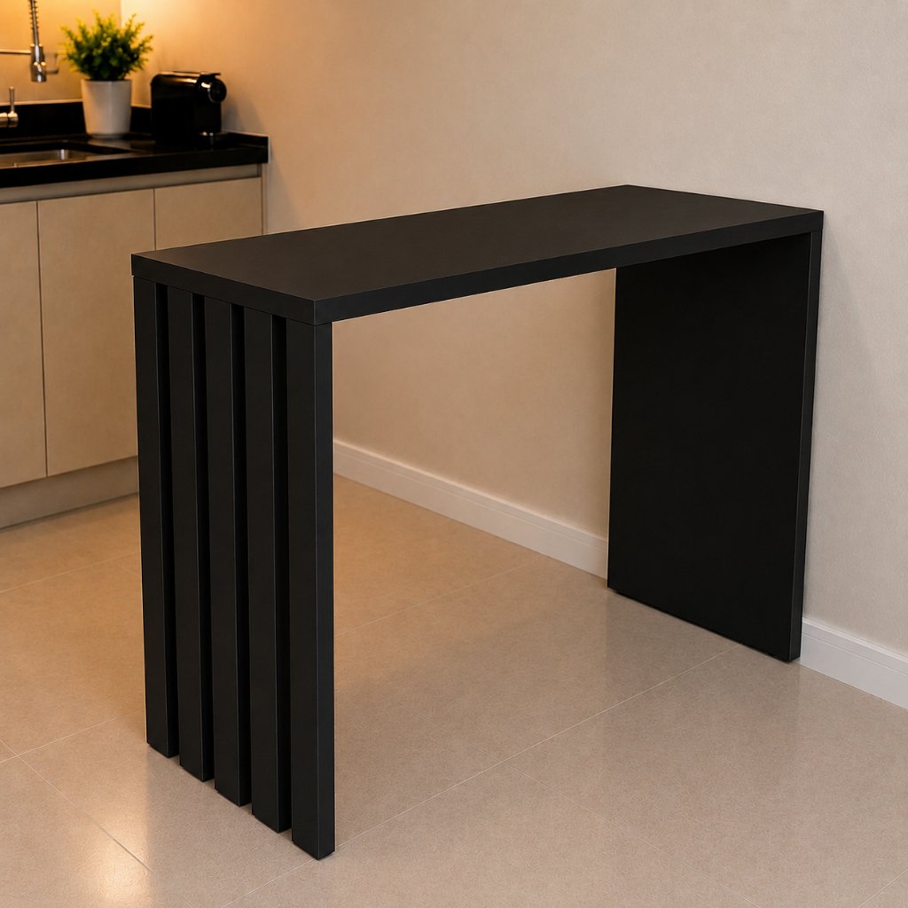 Bancada de cozinha ripada 110cm Balcão Mesa