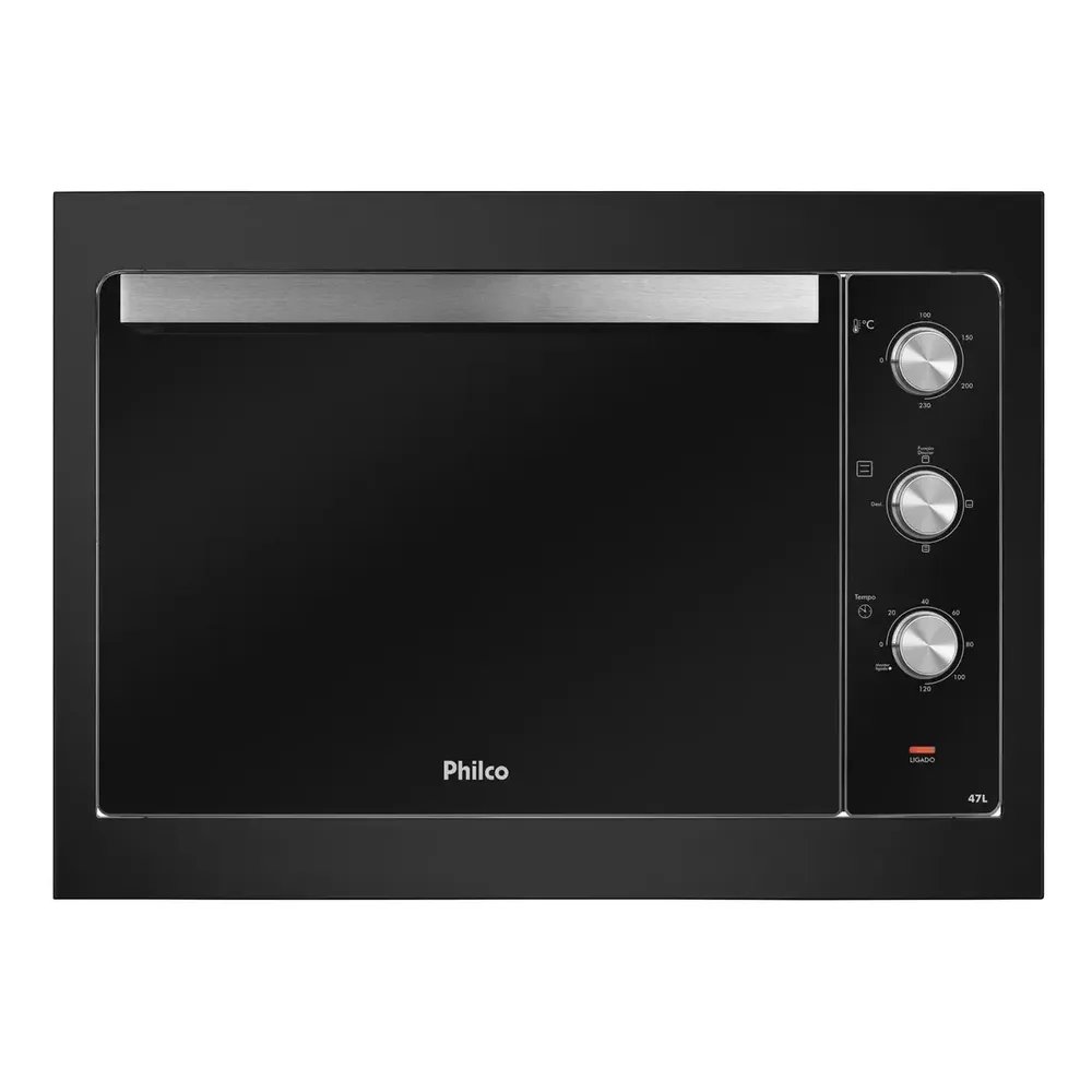 Forno Elétrico De Embutir Philco 47l, 2 Resistências, Multifunções, Preto Pfe47a