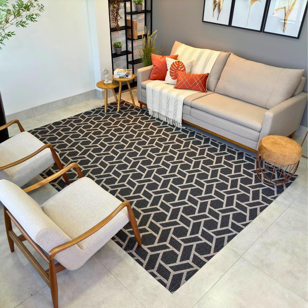 Tapete Dubai 300x500 Grande Para Sala Tv Stilo Luxo Casa Lavável (MARROM E BEGE GEOMETRICO)