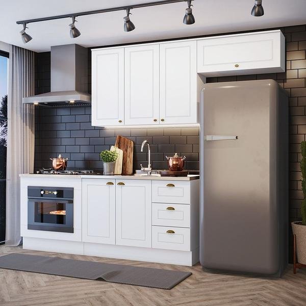 Cozinha 4 Peças Com Módulo De Forno De Embutir Estilo Americana Amy Casa 812