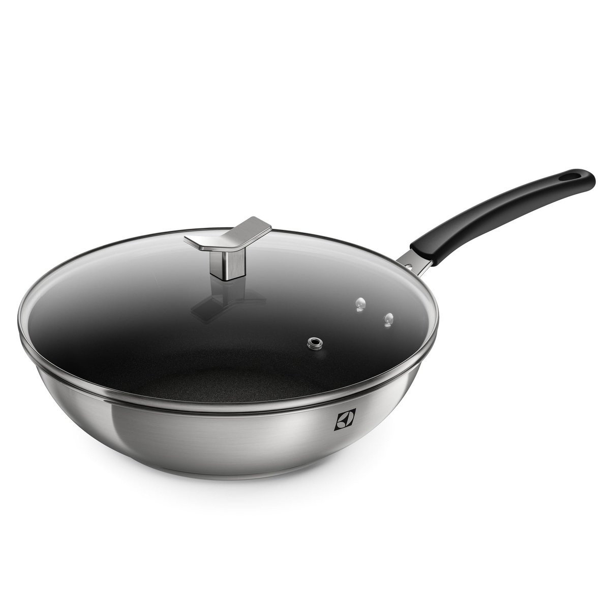Frigideira Wok Aço Inox Antiaderente Electrolux 28cm c/Tampa