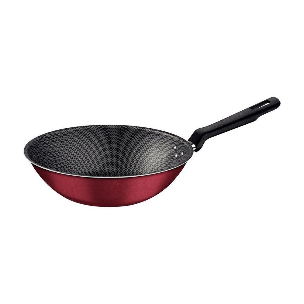 Wok Tramontina Loreto Vermelho Antiaderente Starflon Max 24cm