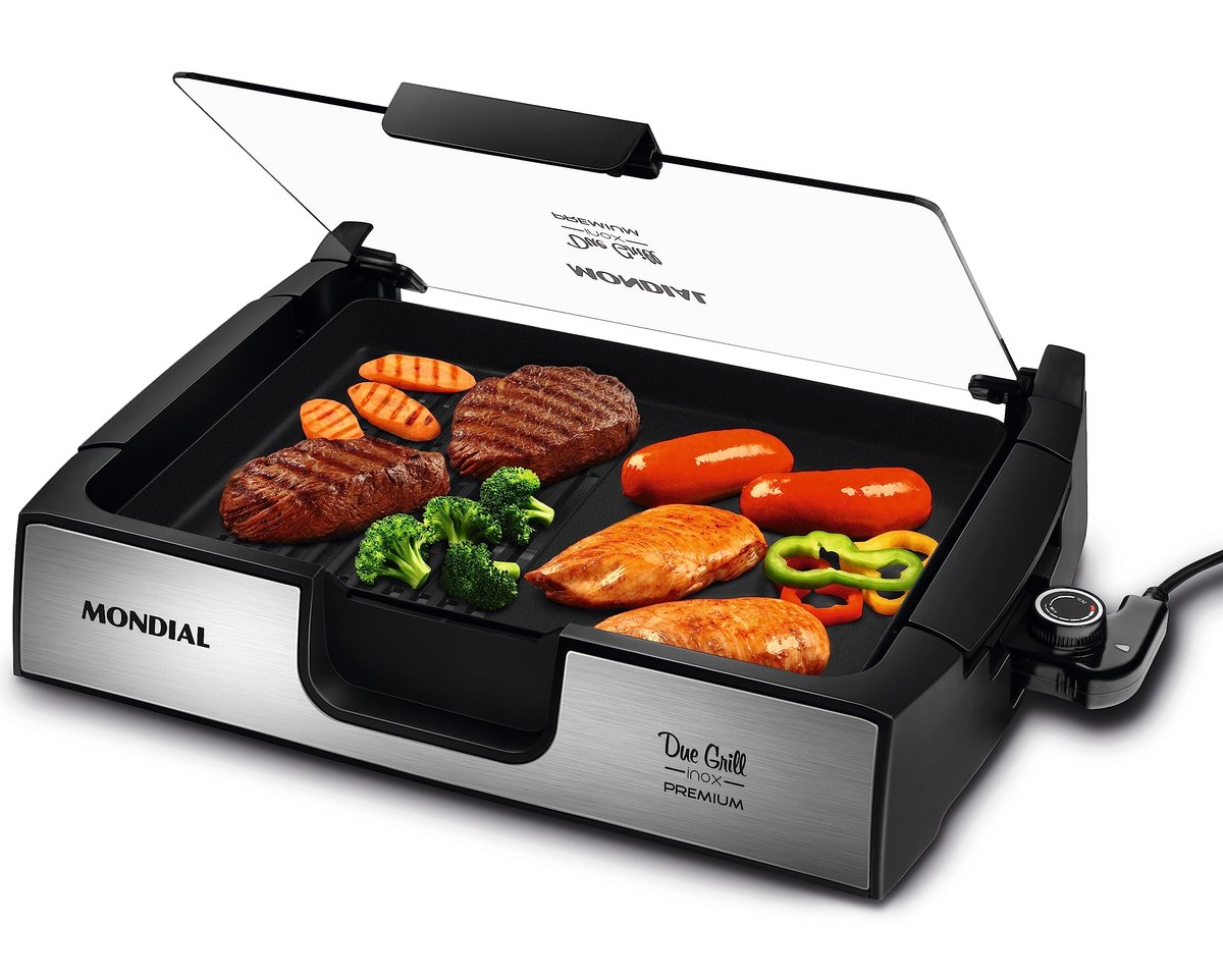 MONDIAL Chapa Due Grill Premium, Preto/Inox, 1270W, 220V - G-10