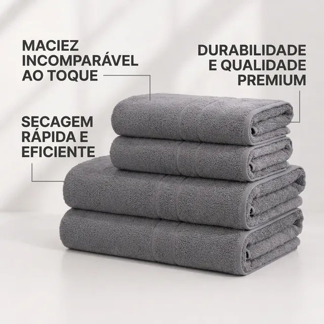 Kit 2 Toalhas Banhão Camesa Fio Algodão Macia Gigante Grossa