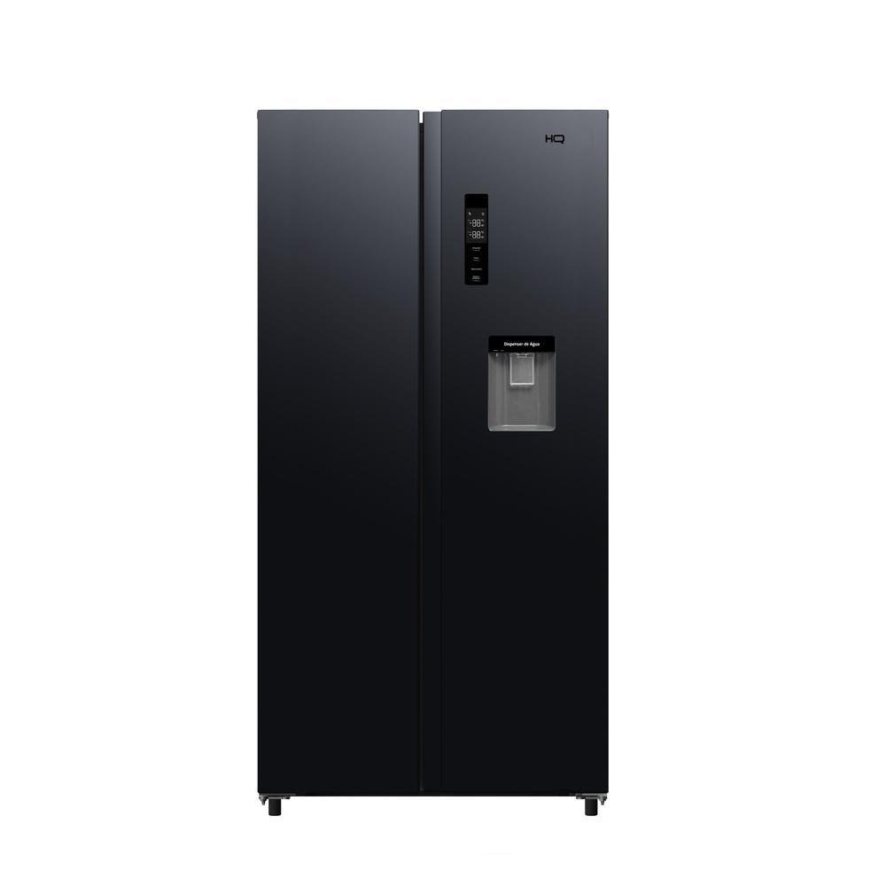 Geladeira Side By Side Frost Free 480 L HQ Inverter com Dispenser de Água Preta HQ-480SBSWD