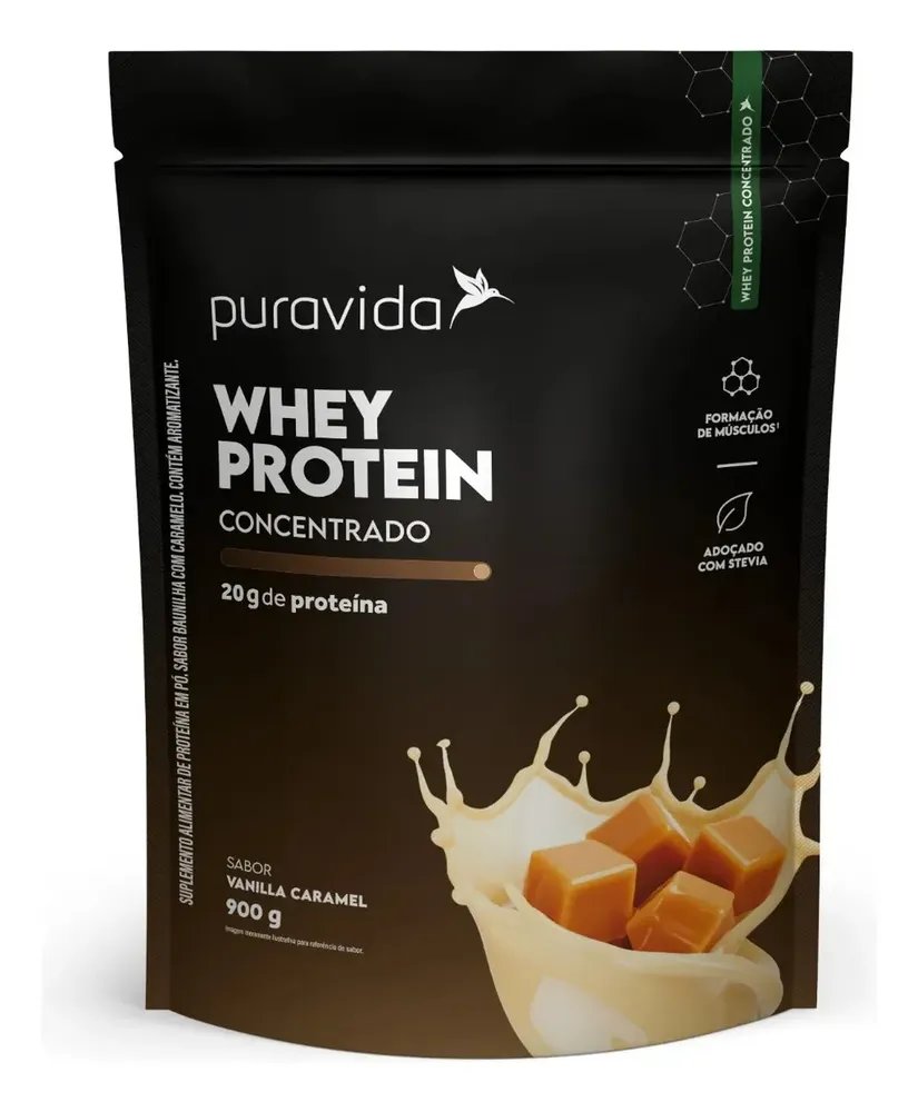 🔥Puravida Whey Protein Concentrado Vanilla Caramel 900G