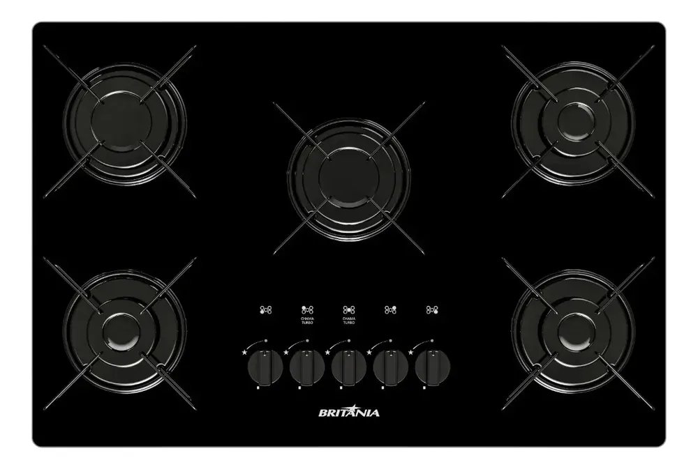 Cooktop 5 Bocas a Gás Britânia Bivolt BCT05A