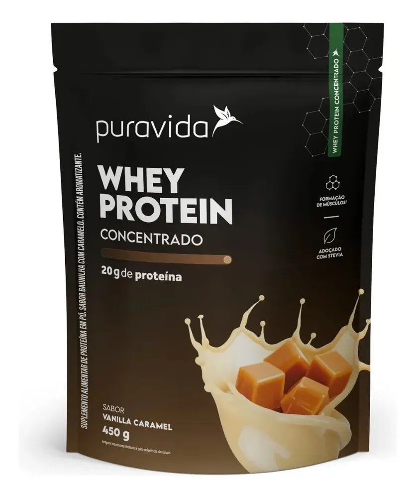 🔥Puravida Whey Protein Concentrado Vanilla Caramel 450G