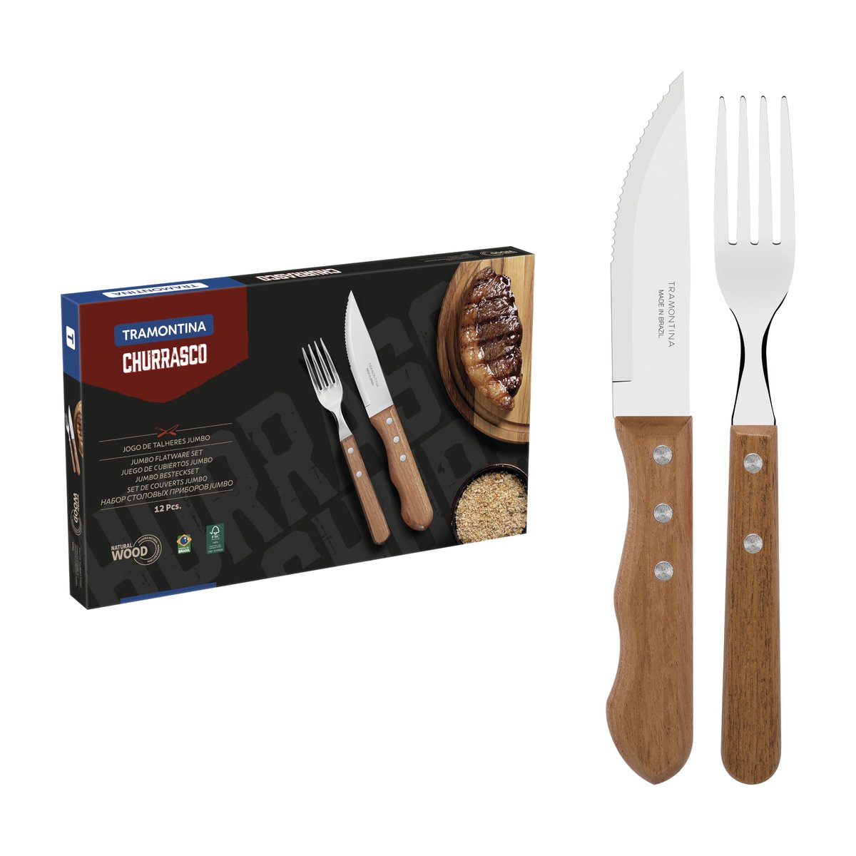 JOGO CHURRASCO INOX 12PC DYNAMIC