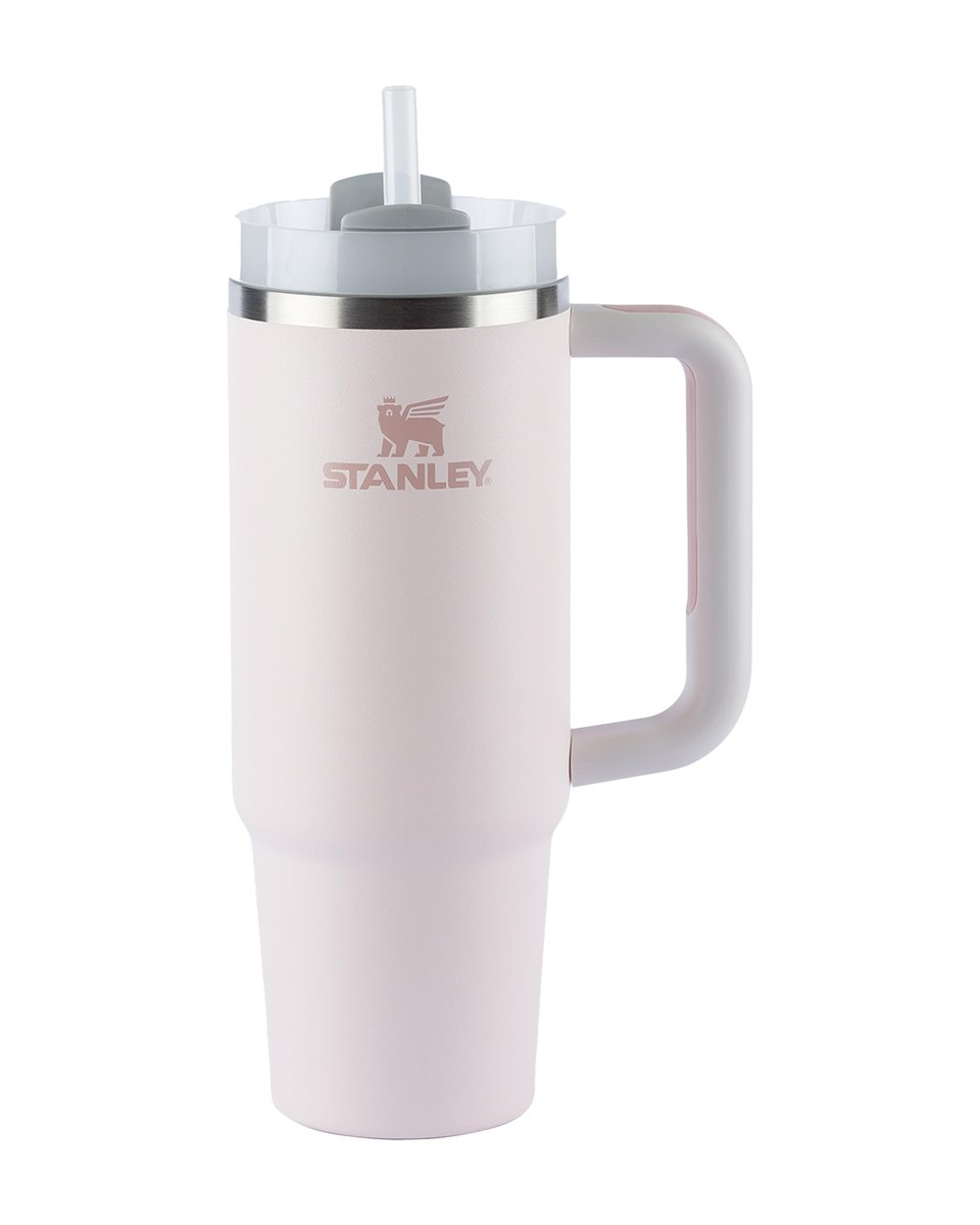 Stanley - Quencher H2.0 FlowState 1,18L - Copo de aço inoxidável com isolamento a vácuo, tampa e canudo, para água, chá gelado, café, smoothies e muito mais, Rose Quartz