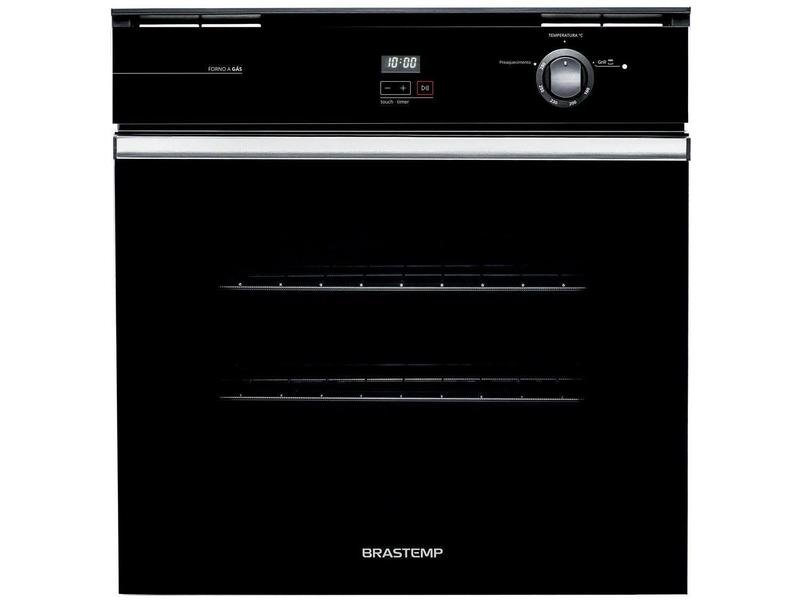 Forno de Embutir a Gás Brastemp 78 Litros Preto com Grill e Timer Touch - BOA84AE