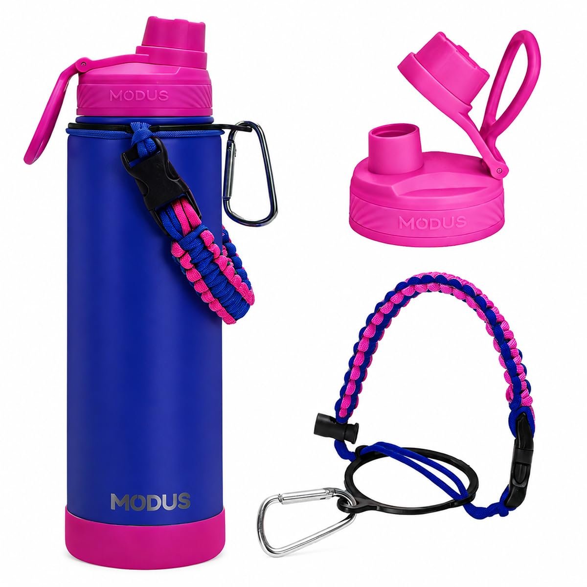 Garrafa Térmica 750ml – 24h Gelada, Alça Paracord, Base Antiderrapante