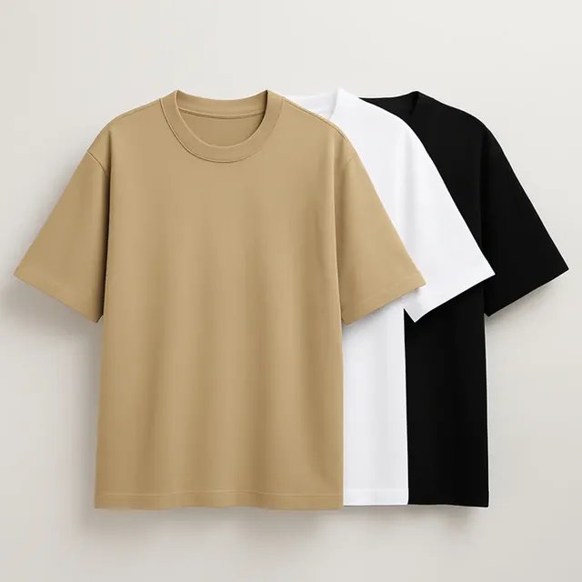 Kit 3 Oversized Masculina Stretwear Básica Lisa Premium (P ao XG)