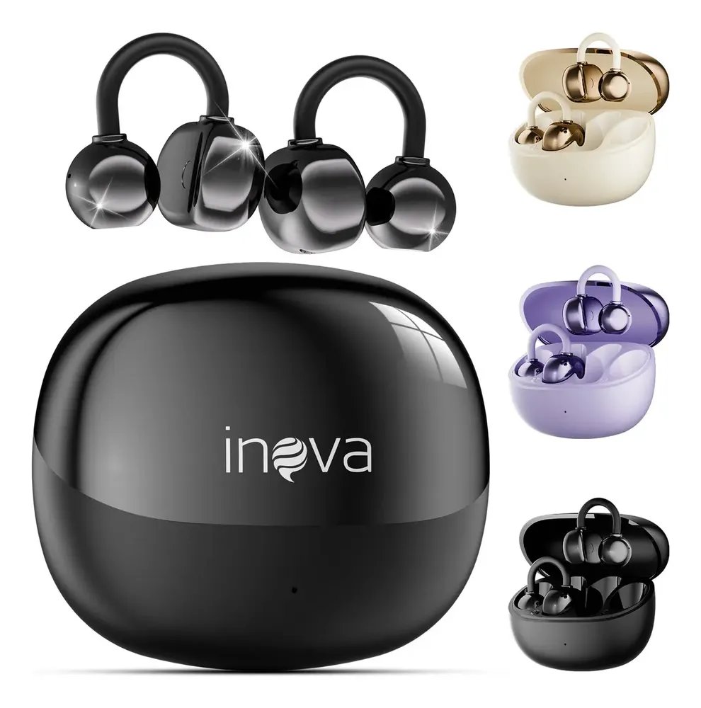 Fone de Ouvido Basike Clip-ear Bluetooth Sem Fio para Esportes e Academia com Microfone