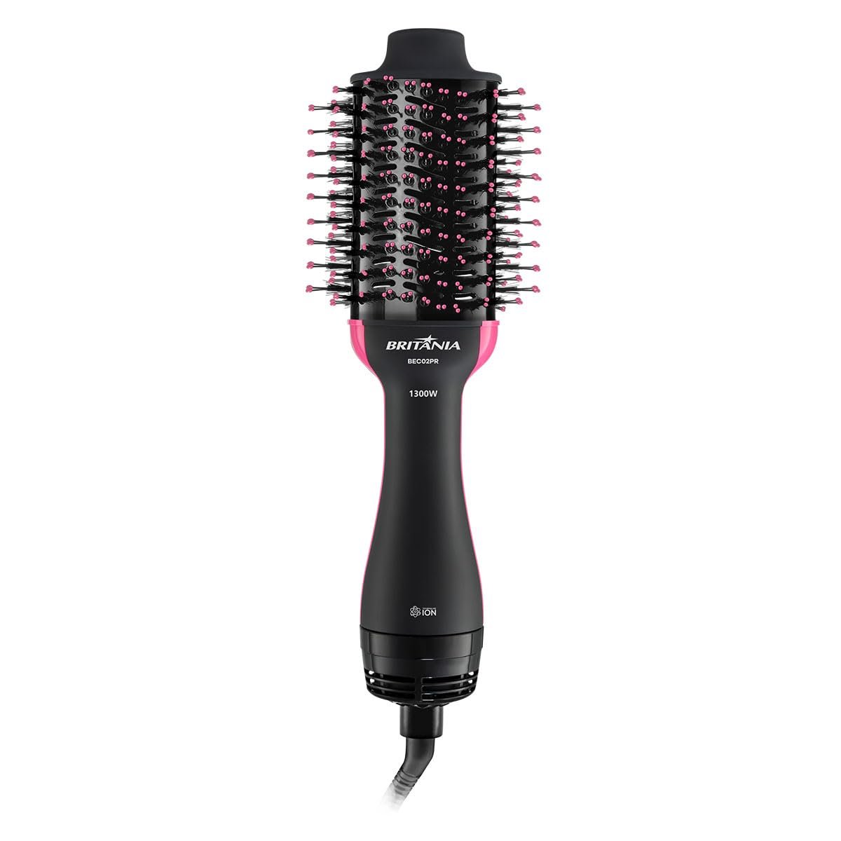Britânia Escova Secadora BEC02PR Bivolt 4 em 1 1300W Plástico Rosa/Preto