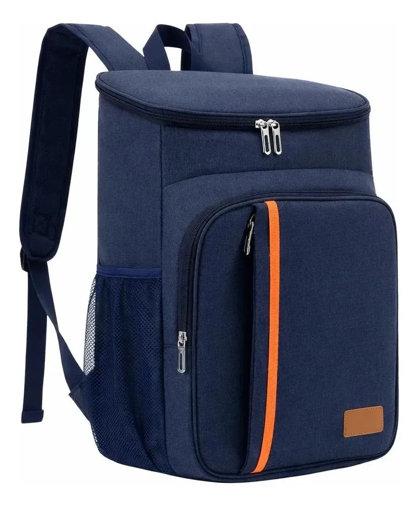 Bolsa Térmica Mochila Marmita Grande Cooler Impermeável Azul-marinho