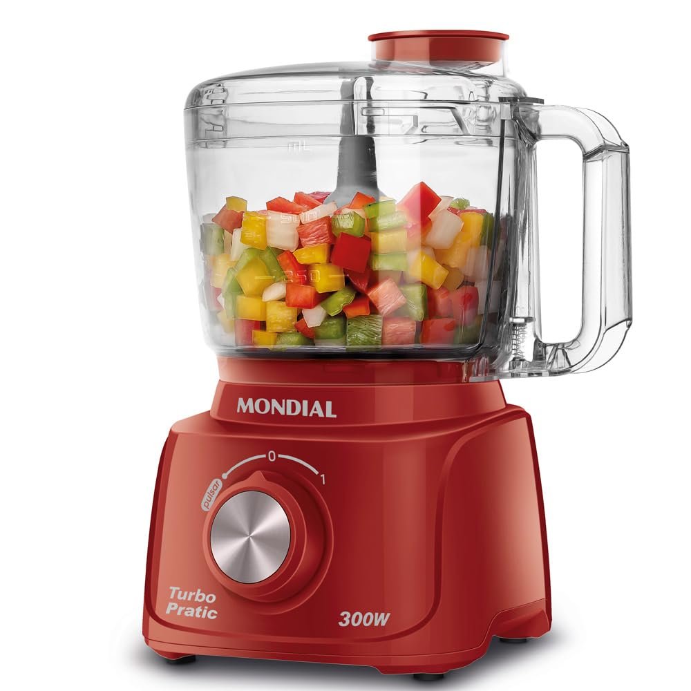 MONDIAL Mini Processador Turbo Pratic, Vermelho, 300W, 220V - MP-16-R