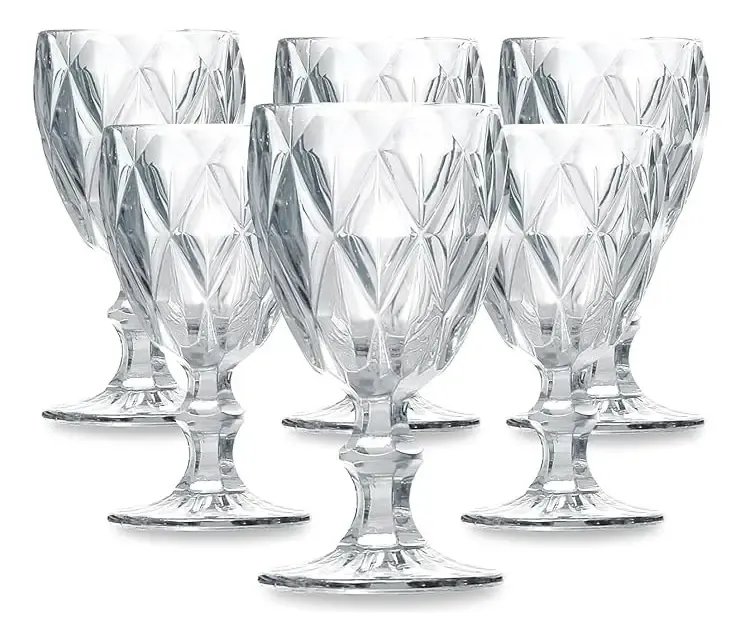 Conjunto de Taças de Vidro 340ml Diamond Line - 6 Peças Transparente