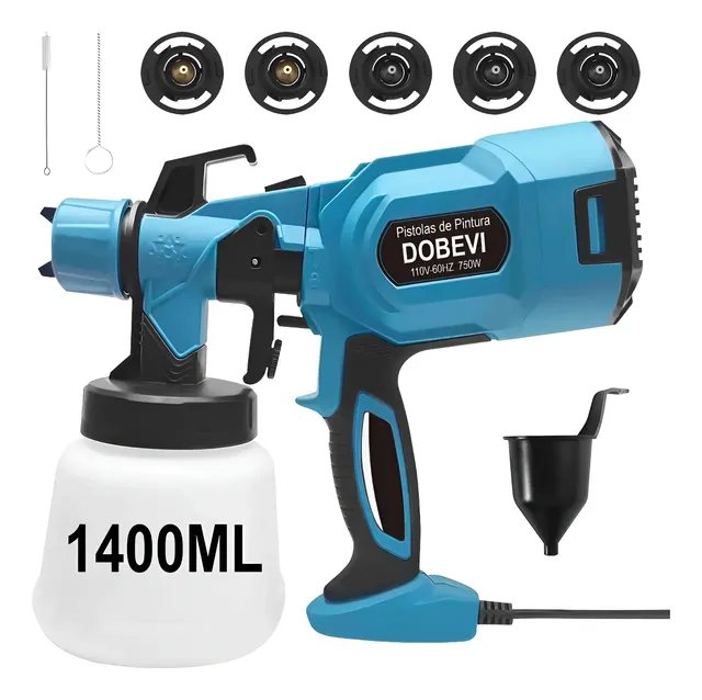 Pistola De Pintura Pulverizar Tinta 750w C/ Bico De Metal