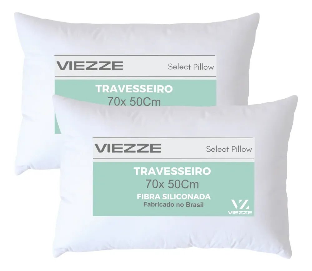 Kit 2 - Travesseiros Select Premium Luxo Fibra Antialérgica Branco