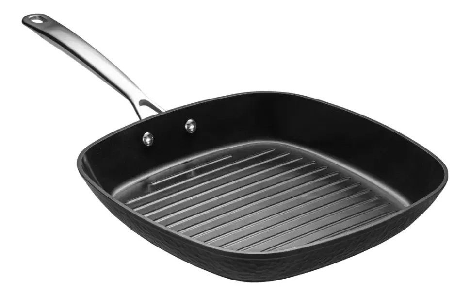 Frigideira Chapa Grill 28 Cm Preto Martelado Oxford Preto