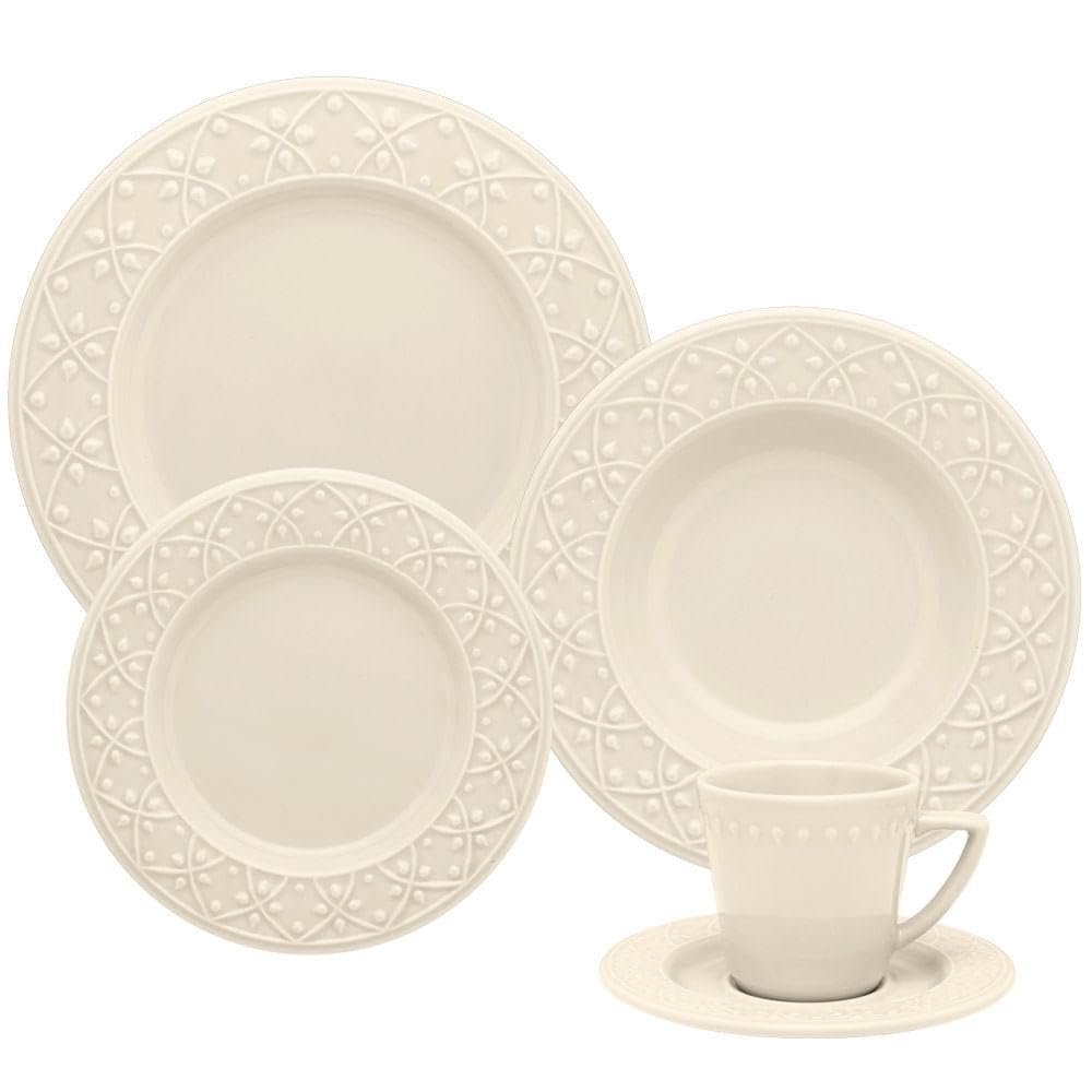Conjunto Deunto de Jantar Daily Marfim 30 Peças Oxford