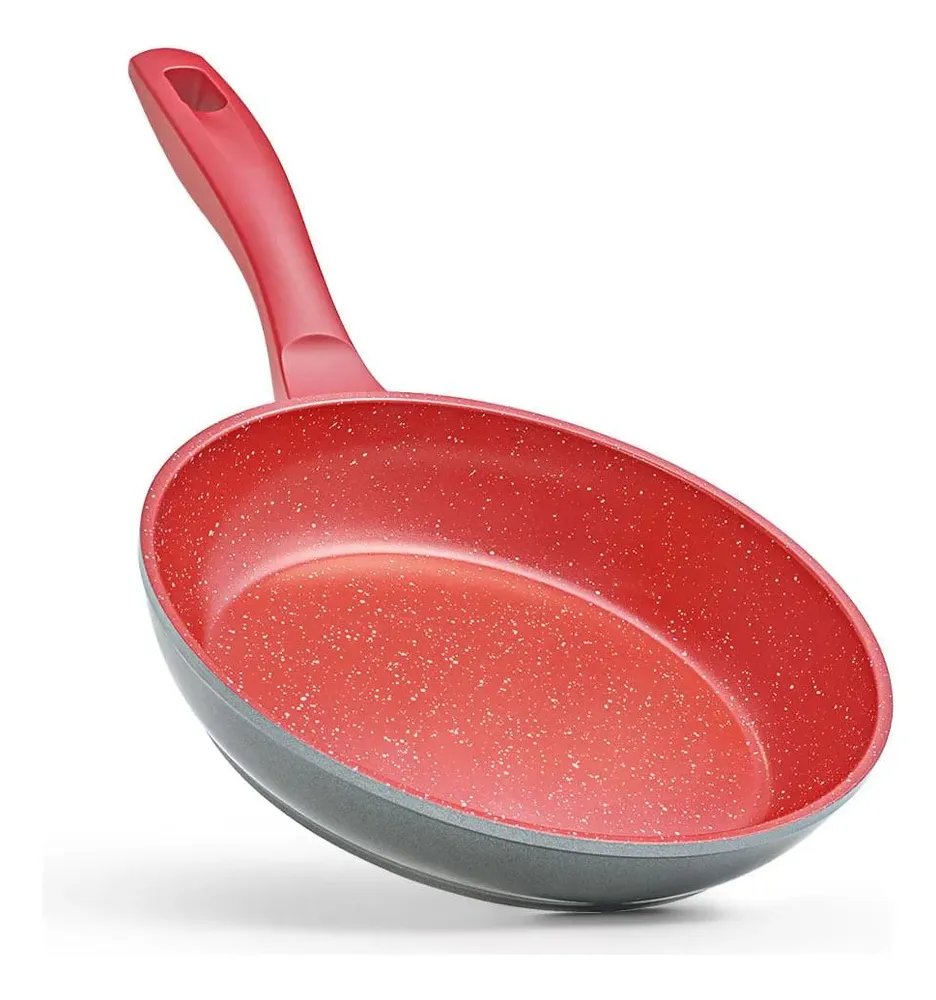 Frigideira Antiaderente Polishop Sauté Grande Cozinha 24cm Vermelho