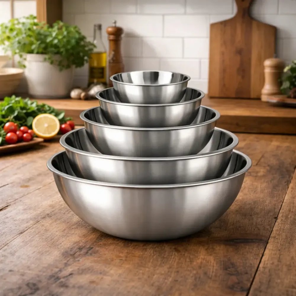 5 Tigelas Bowl Inox Com Medidor Multiuso Cozinha Misture, Meça E Prepare Receitas Com Precisão Profissional