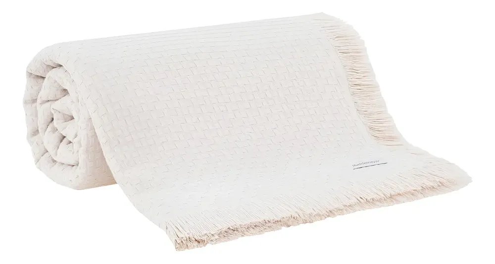 Colcha Solteiro Buddemeyer In Design 100% Algodão Bege