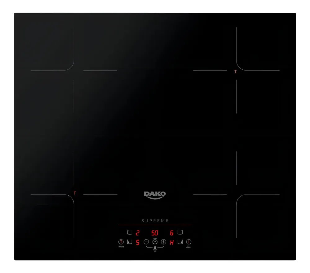 Cooktop de Indução 4 Bocas Dako Supreme Preto com Trava de Segurança