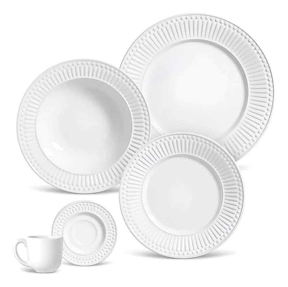 APARELHO DE JANTAR 20 PEÇAS ROMA BRANCO