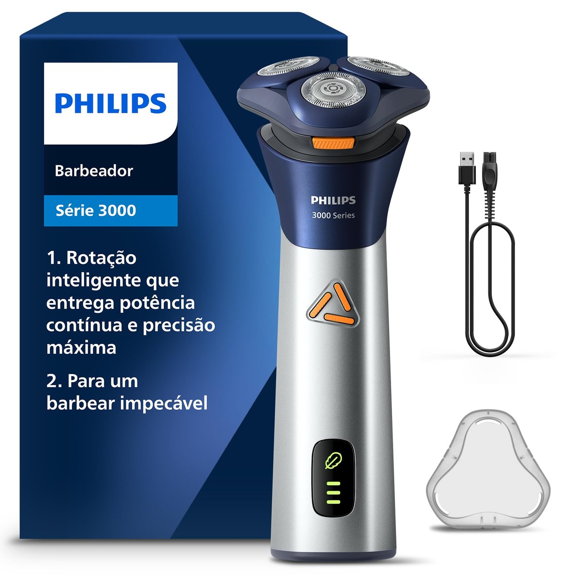 Philips Barbeador Elétrico Shaver Série 3000 Cabeças flexíveis 6D