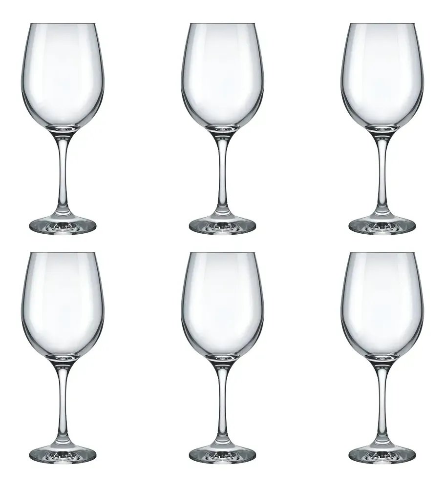 Jogo 6 Taças de Vidro Vinho/Água 490ml Nadir Figueiredo Barone