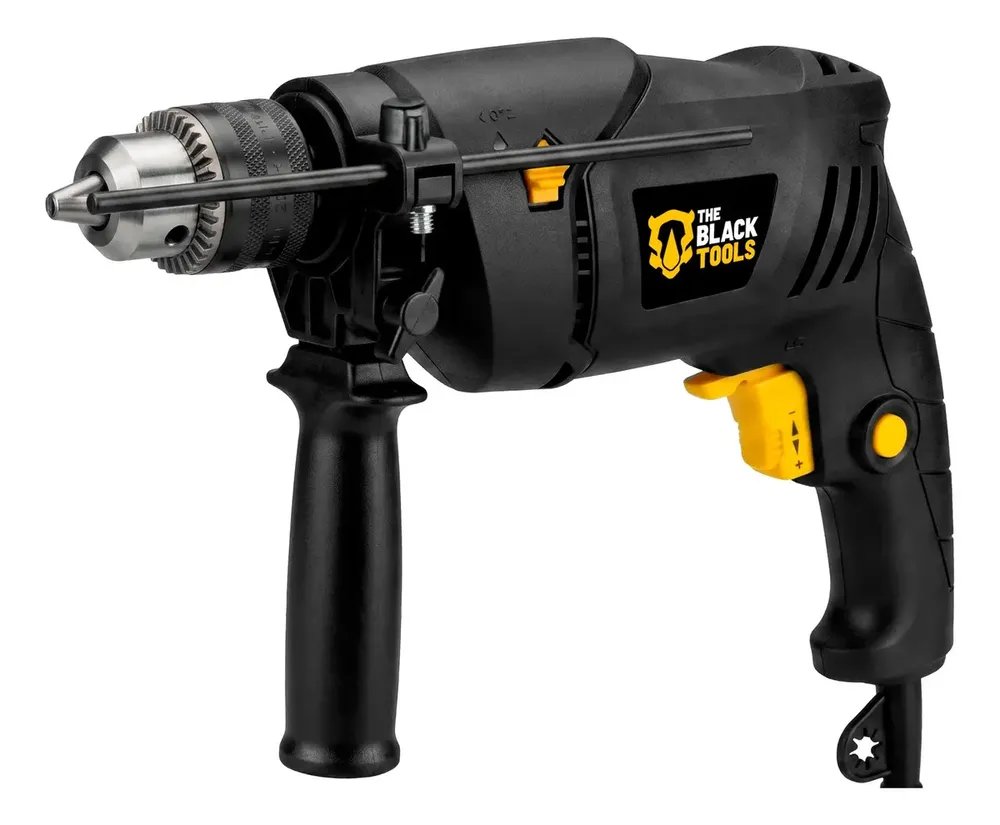 Furadeira De Impacto Profissional 1/2 Pol 13mm 750w Tbf750 Função Reversa Controle de Velocidade 127V The Black Tools