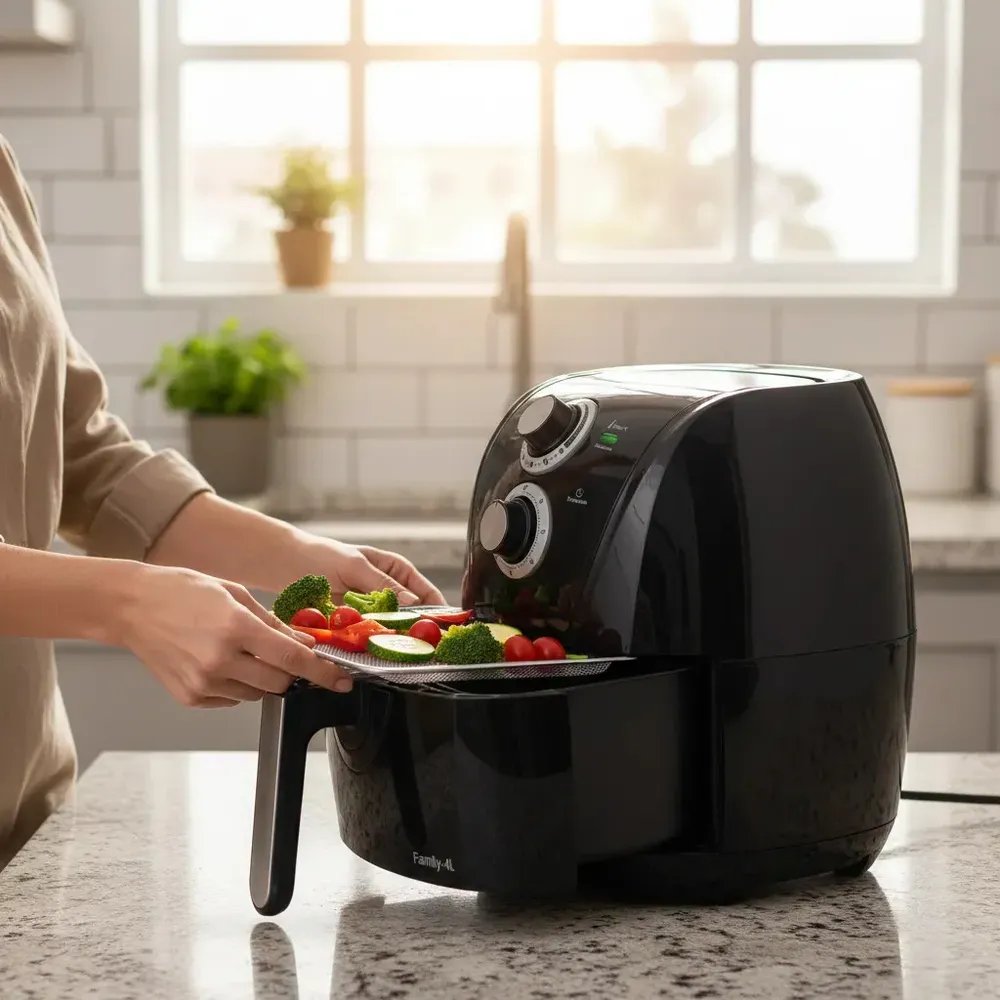 Fritadeira Sem Óleo Air Fryer 4L Mondial, Preto/Prata 1500W AFN-40-BFS