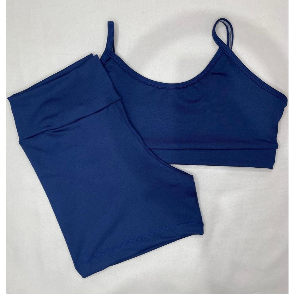 Conjunto Short e Top Fitness feminino Academia Cintura Alta