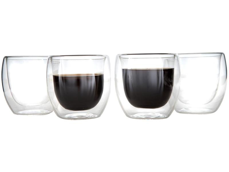 Jogo de Copos de Vidro de Café Parede Dupla 80ml 4 Peças Haus Concept Inspire