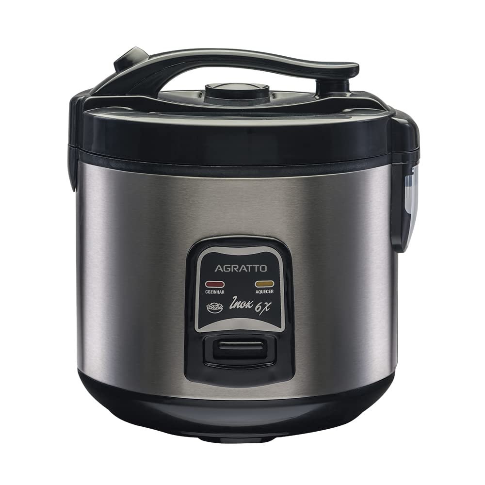PANELA ELETRICA ARROZ INOX E VISOR VIDRO PAI6X 220V AGRATTO, Agratto, 5956, Inox
