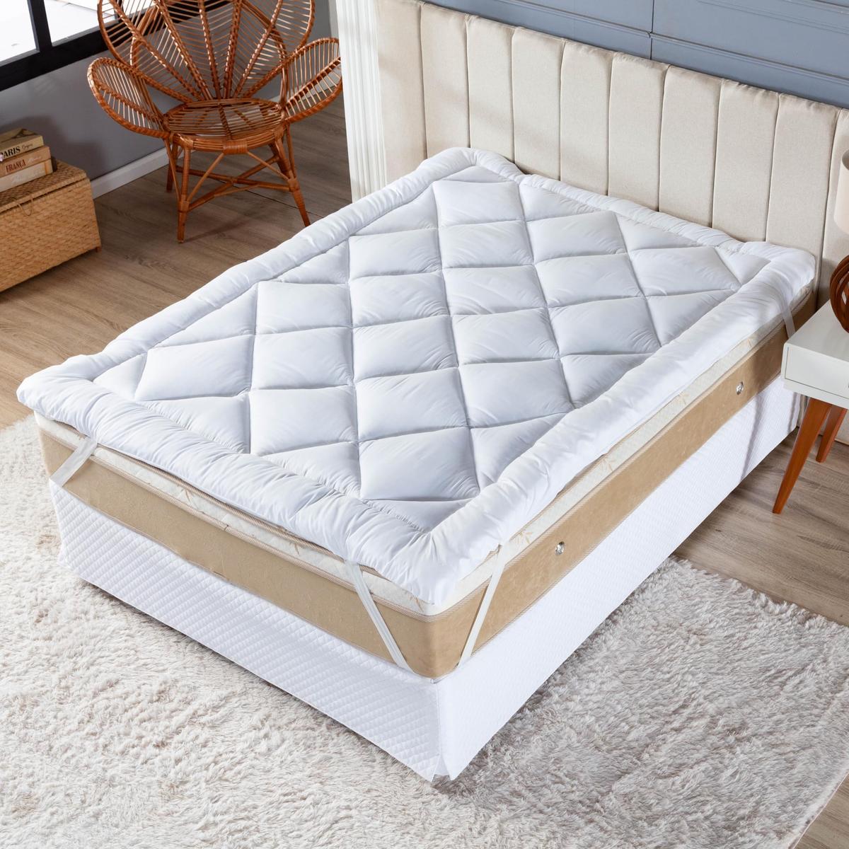 Casa Dona Pillow Top 400 Fios Toque de Plumas, Casal