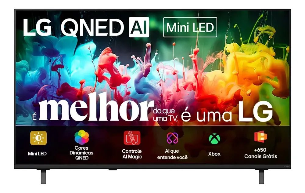 Smart TV 4K 75" LG QNED Mini LED AI QNED70 2026 Processador α7 Ger9 HDR10 Xbox Bluetooth Wi-Fi AI Search Google Gemini webOS 26 - 75QNED70BSA