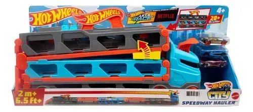 Pista de Carrinho com 3 Carrinhos Hot Wheels Guincho Mattel GVG37