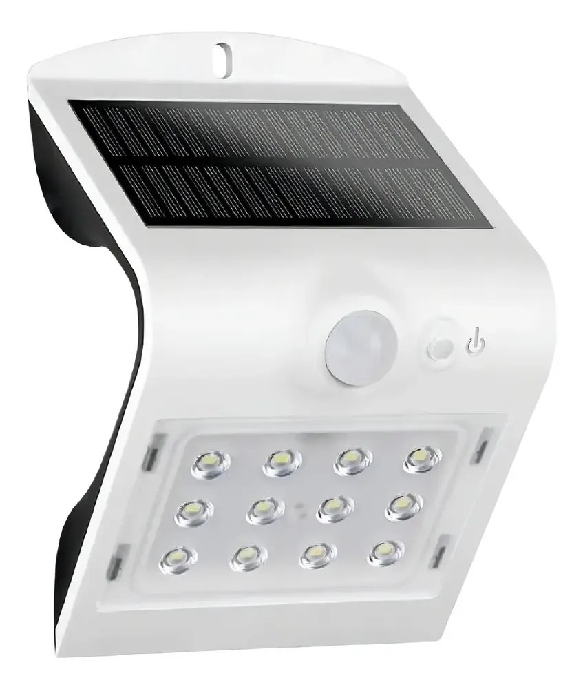 Arandela Solar Led Demi 6500k Ip44 C/ Sens. Movimento Branco Branco