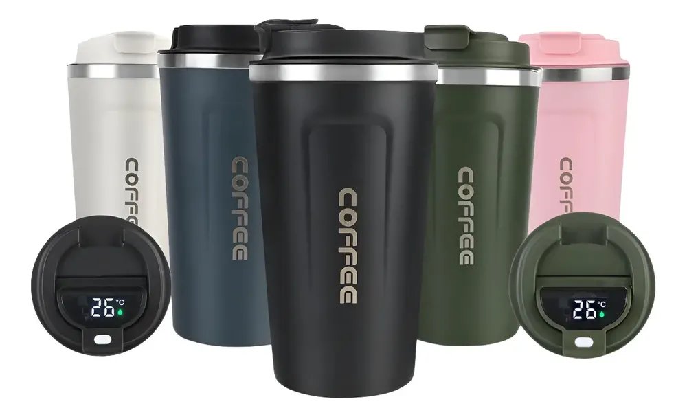 Caneca Copo Termico Coffee Inox Com Tampa Anti-vazamento Branco Coffee