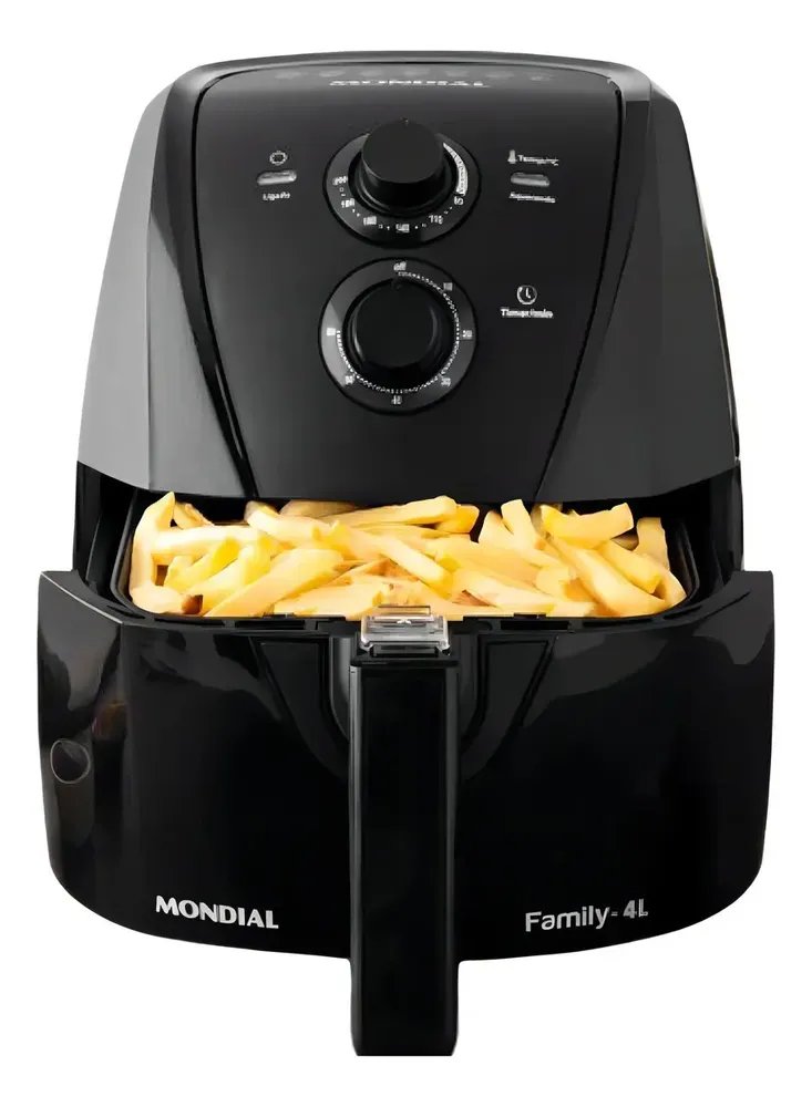 Air Fryer Mondial Elétrica 1500w 4 Litros Sem Óleo Preto