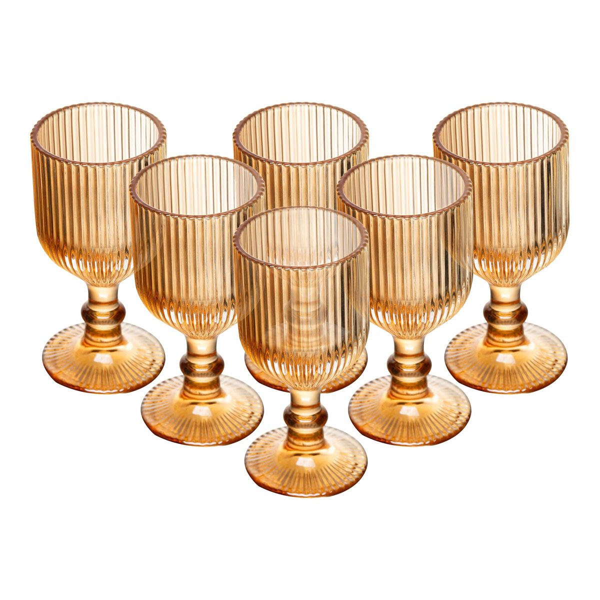 WOLFF - Conjunto 6 Taças Para Licor Lines 75Ml Âmbar Metalizado Vidro