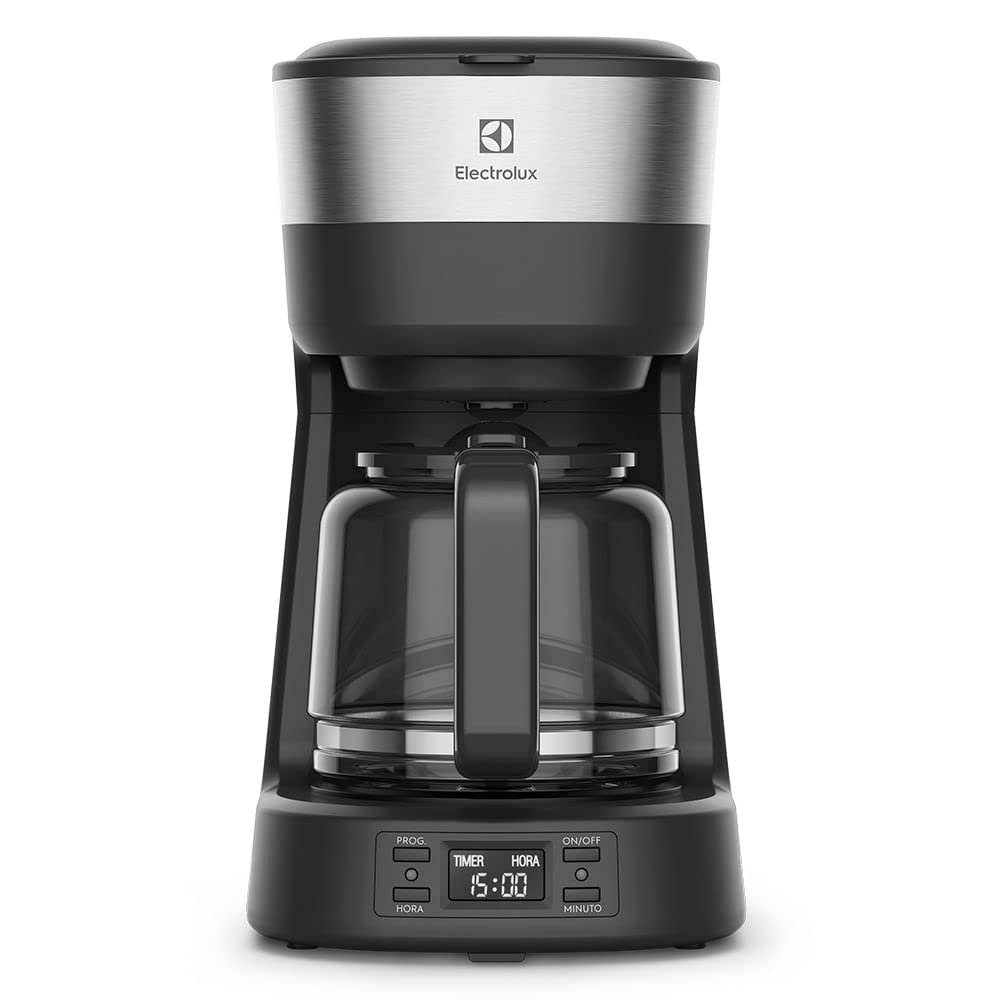 Cafeteira Elétrica Electrolux inox filtro permanente removivel capacidade 1,2L 30 xicaras função timer painel digital desligamento automatico ECM25 127v