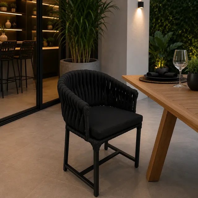 Poltrona Ibiza Alumínio Corda Náutica Jardim Varanda Luxo