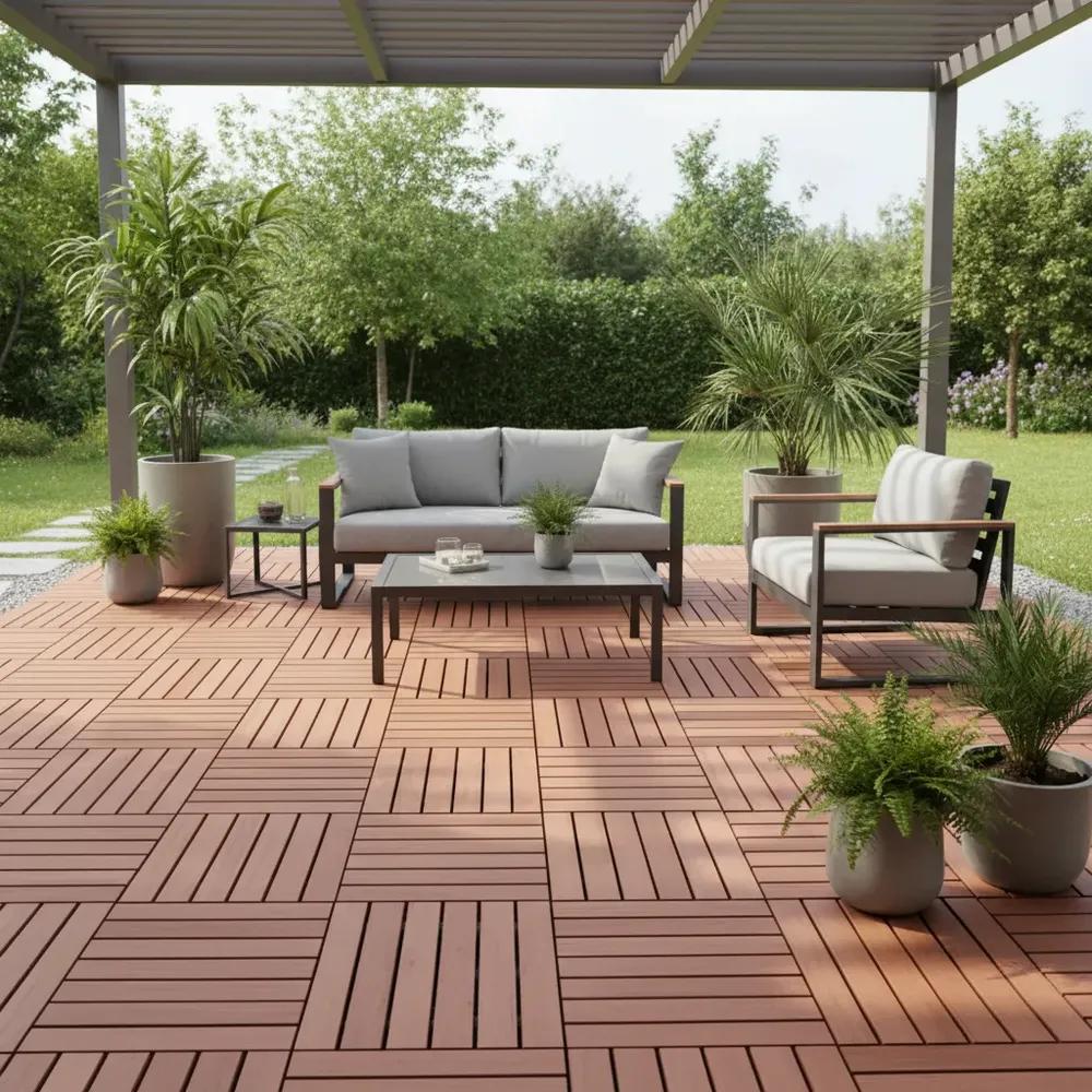 Deck Madeira Modular 50x50 Natural Área Interna E Externa