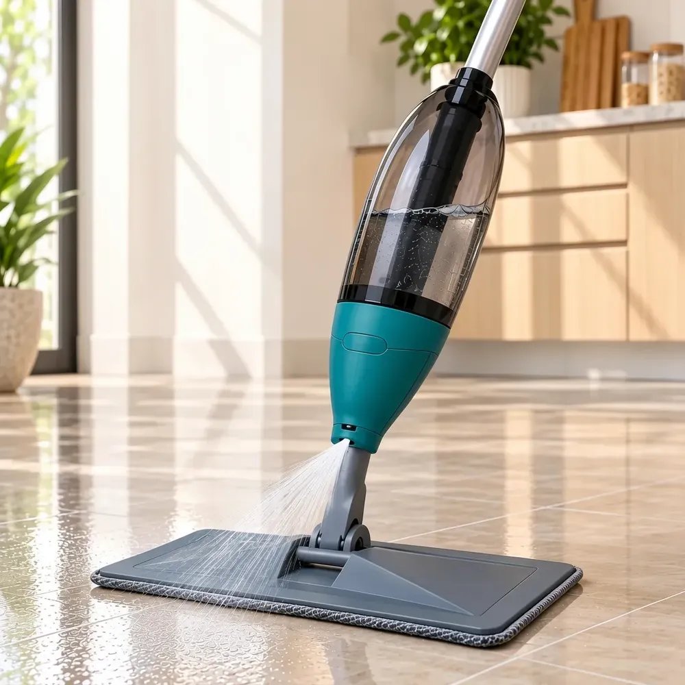 Mop Spray Esfregão Reservatório Limpeza Fácil Sem Balde Verde-claro