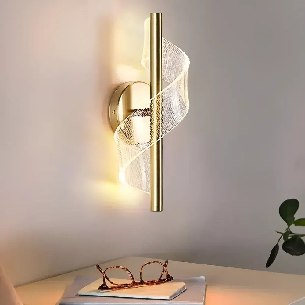 Iluminação Arandela Espiral De Led 3 Cores Moderna Arandela